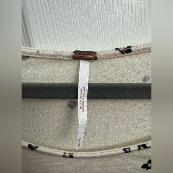 Free People Cream Floral Long Sleeve Top - Picture 3 of 5